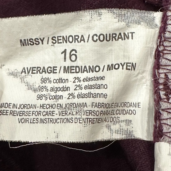 Gloria Vanderbilt 16 XL 1X Jeans Denim Wine Stretch Slimming Rail Straight - Picture 11 of 11